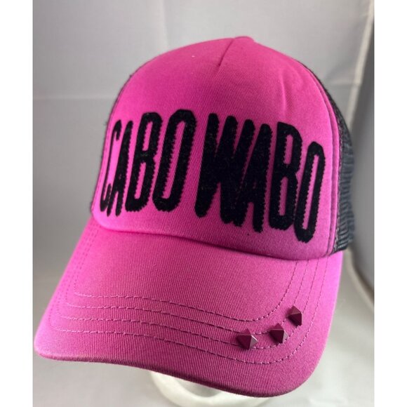 Cabo Wabo Pink Mesh Trucker Hat With Embroidered Logo & Adjustable Snapback - Picture 2 of 7